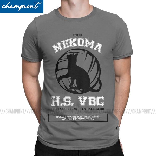 

2019 мода nekoma hs vbc команды футболки мужские футболки haikyuu anime manga волейбол с коротким рукавом тройники графические печатные одеж