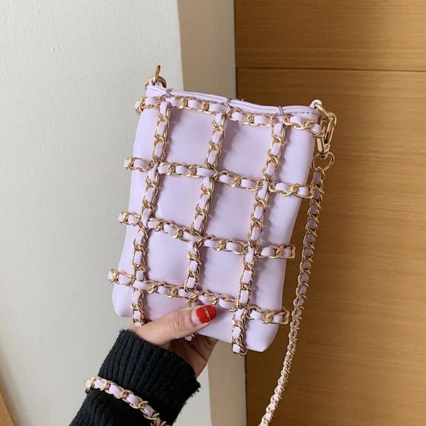 

элегантная женщина площадь crossbody сумка 2020 летних нового кожи высокого качества женских сумок конструктора цепи плечо сумка