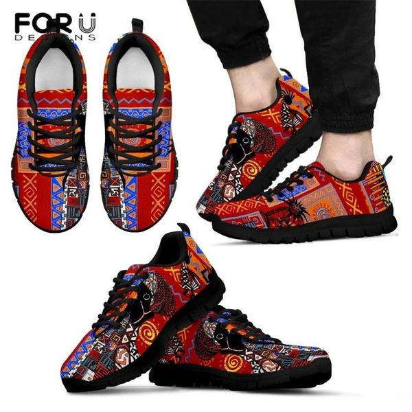 

forudesigns african girl aztec women's sneakers spring&summer women shoes casual loafers comfort flat shoes for zapatos de mujer, Black
