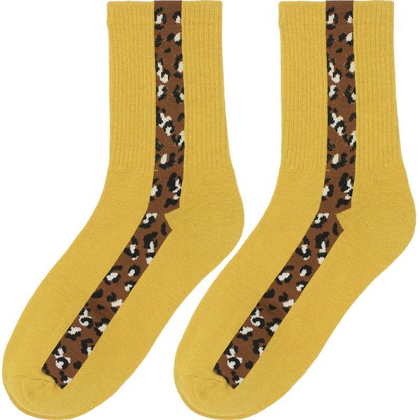 

лоскутное leopard хлопок осень зима теплые повседневная crew женщины носки, Black
