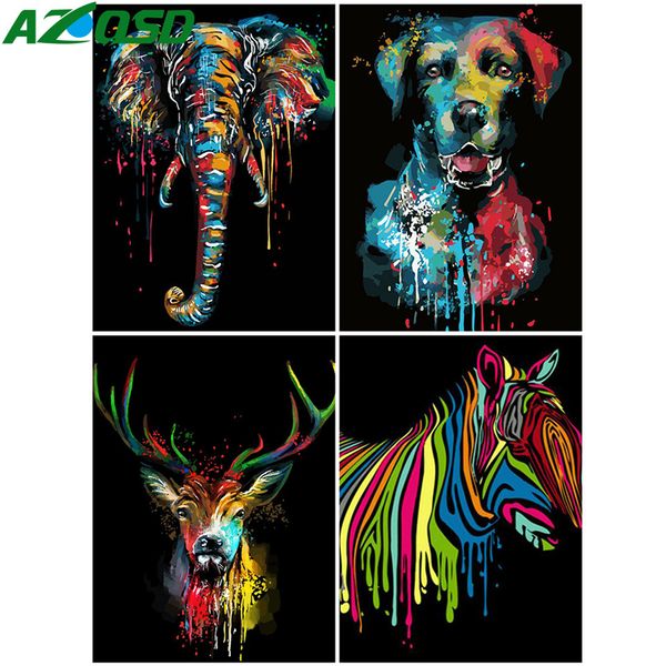 

azqsd coloring by numbers diy animal acrylic paint on canvas wall art unframe painting by numbers elephant home decoration
