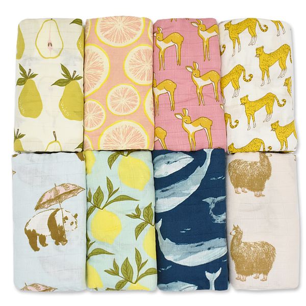 

120x120cm bamboo младенец хлопок пеленальных постельные принадлежности для новорожденных из био-хлопок wrap марлевых муслинов пледы дышащие