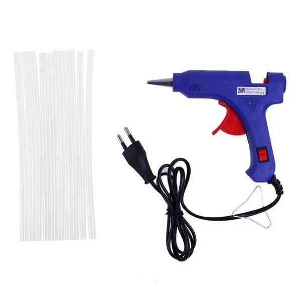 

10pcs glue sticks + high temp heater melt glue machine 20w home diy repair tool european regulation