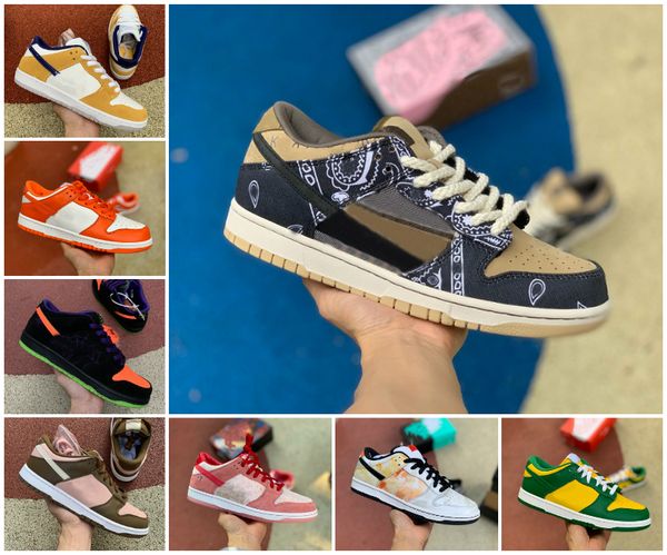 

sb dunk x travis scotts mens running sport shoes dunks laser orange chunky dunky safari womens strangelove pro low sports sneaker trainers, Black