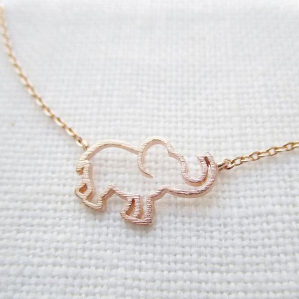 

beadsnice elephant necklace chain trendy hope inspirational statement fairy personalised id 41131, Silver