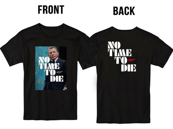 

no time to die 007 james bond poster movie 2020 t shirt s-5xl men front back
