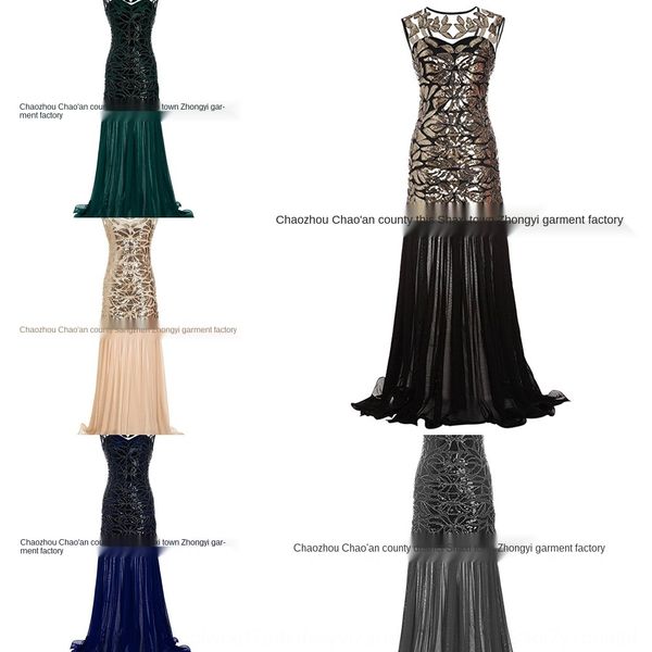 

autumn and long skirt evening winter large size sequins banquet evening dress slim women's long dress es6c5, Black;gray