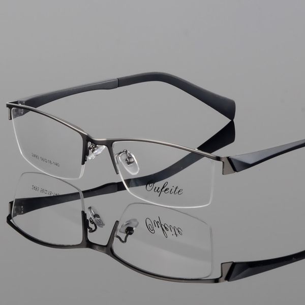 

eyeglasses fixing device men's fashion optical frames designer half-frame glasses prescription customization, Black