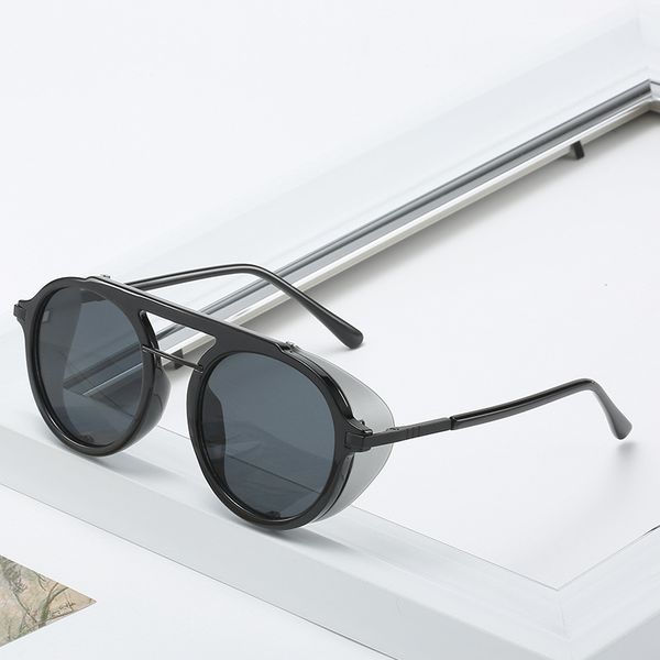 

new steampunk metal sunglasses fashion brand men cool sun glasses shades for women, White;black