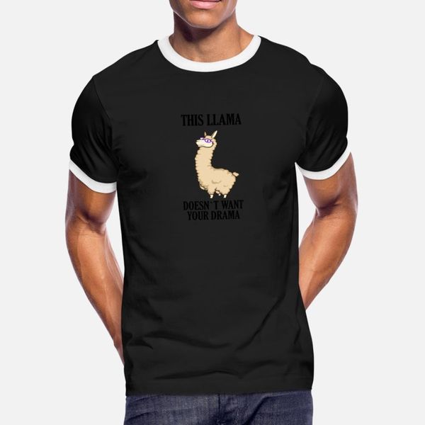 

no drama with this llama t shirt men design 100% cotton crew neck unique cute funny casual spring autumn standard shirt