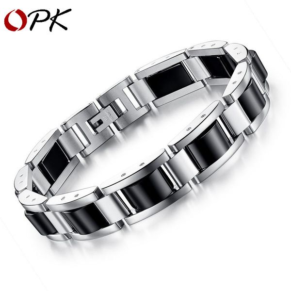 

fashion trendy stainless steel healthy black magnetite bracelet