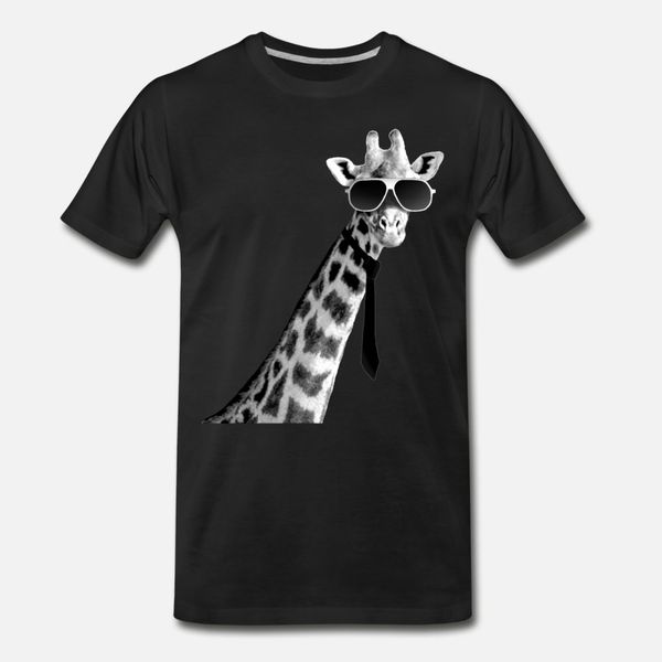 

cool giraffe t shirt men character 100% cotton round neck solid color fitness authentic spring letter shirt