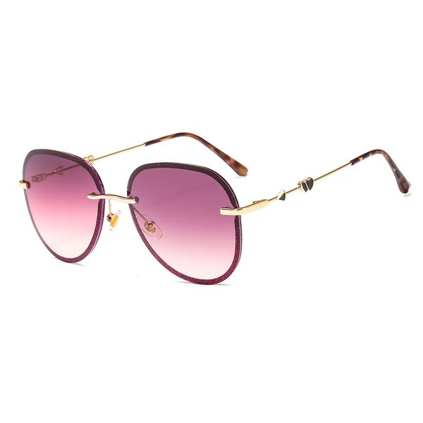 

2020 new fashion toad sunglasses designer metal frameless colorful sunglasses luxury ladies sunglasses cupid love glasses, White;black