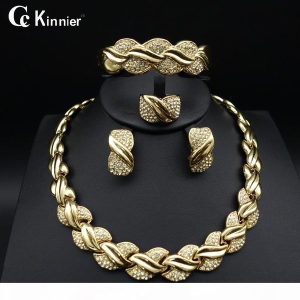 

whole salefashion of women jewelry set african dubai gold-color exaggerate necklace bracelet earrings wedding african beads jewelry sets, Slivery;golden