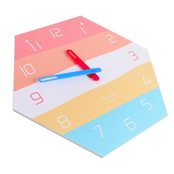 

1pc hexagon shape nordic style wall clock creative mute acrylic hanging clock