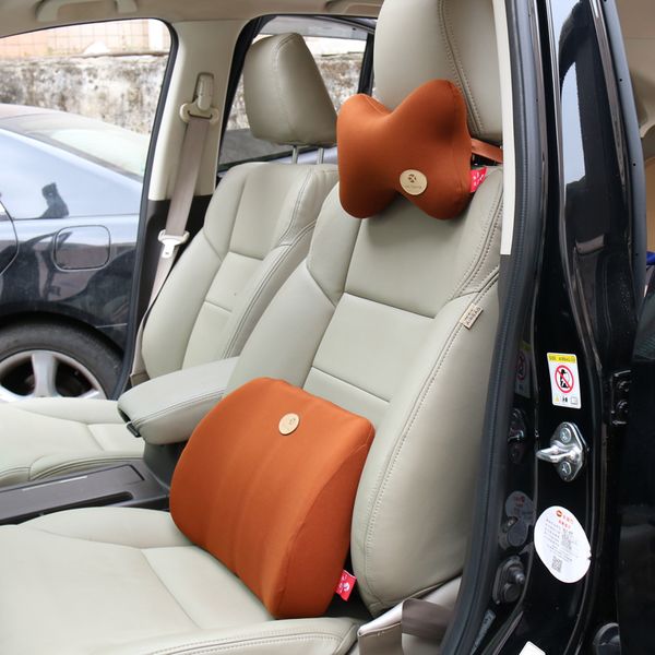 

car headrest comfortable auto lumbar cushion supports back/beige/grey car waist cushions memory foam seat covers 3 styles
