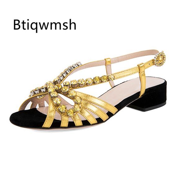 

gold soft leather rhinestone sandals women open toe narrow band slingback flat shoes woman party shoes, Black