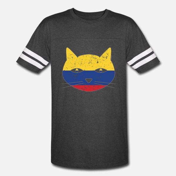 

funny cat art colombia flag cat tee t shirt men knitted cotton size s-3xl vintage interesting new style summer style pattern shirt