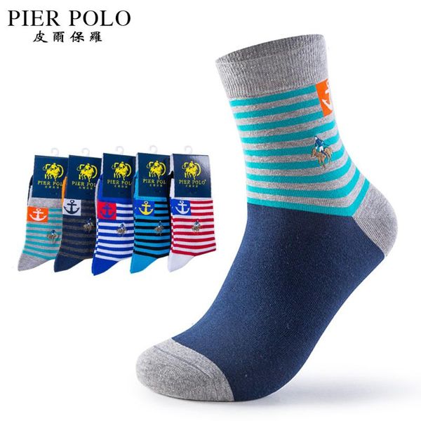 

10 pairs/lot colored striped men socks casual anchor design fashion brand cool man sock cotton mens sheer socks meias homens, Black