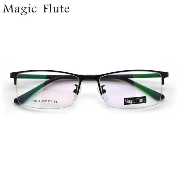 

2020 glasses classic vintage oculos stainless steel half frame eyeglasses with tr90 temple simple style d055, Black