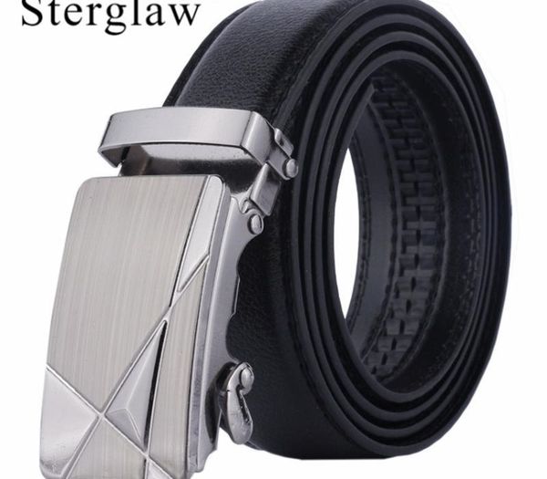 

110x3.5cm fashion pu leather mens belts automatic buckle belts for men business popular male brand black male strap u122, Black;brown