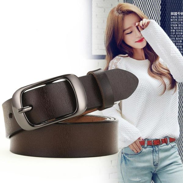 

sell black buckle fashion wide genuine leather belt woman vintage cow skin belts women strap female for jeans, Black;brown