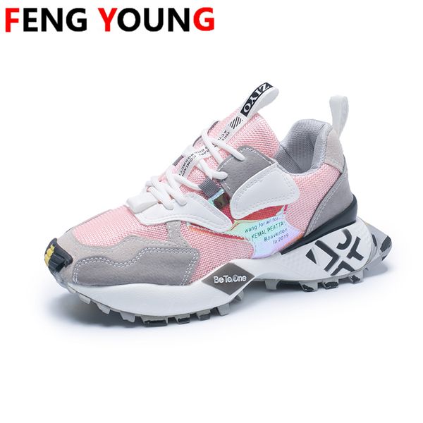 

women flats lace up breathable sport casual platform shoes women sneakers 2020 spring autumn ladies shoes platform for, Black