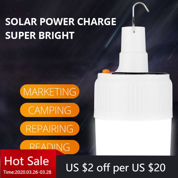

portable lanterns lightbek rechargeable led bulb lamp solar charge emergency night market light outdoor camping home