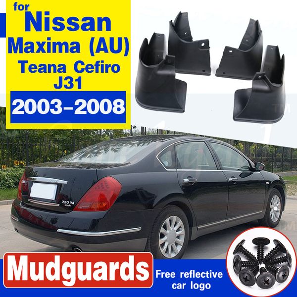 

car mud flaps for nissan maxima (au) teana cefiro j31 2003-2008 splash guards mud flap mudguards fender 2007 2006 2005 2004