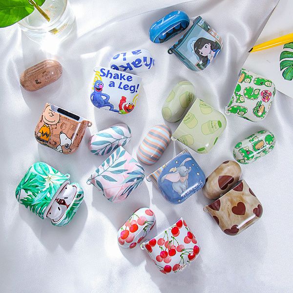 

fashion airpods case pc hard shell, water sticker all-inclusive with printed pattern, suitable for airpods 1/2 case earphone shell