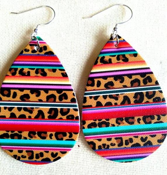 

2020 new teardrop leather earrings antique looking various multicolors leather dangle earrings