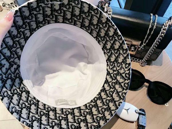 

luxury leather letter bucket hat designer hats caps men womens folding hat black06, Blue;gray