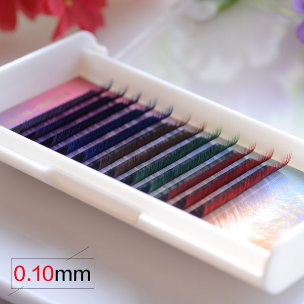 

12 rows single root grafting mix gradient color b c curl mink lashes wholesale false eyelashes 8-12mm eyelash extension eye lash