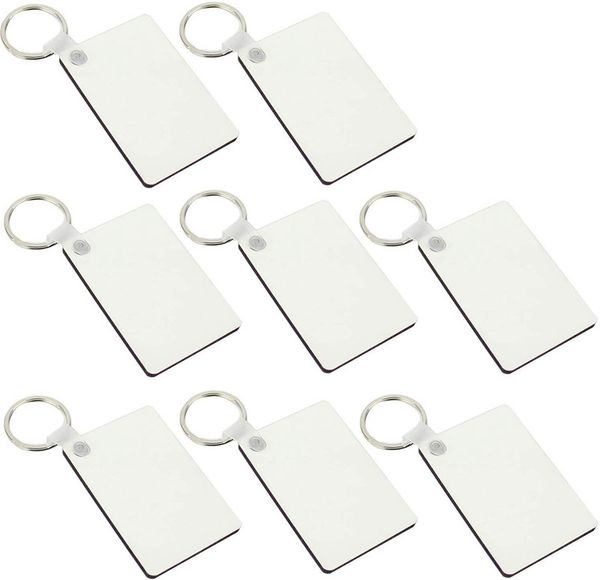 

mdf blank key chain rectangle sublimation wooden tags for heat press transfer p logo double-sided thermal printing gift dhe630