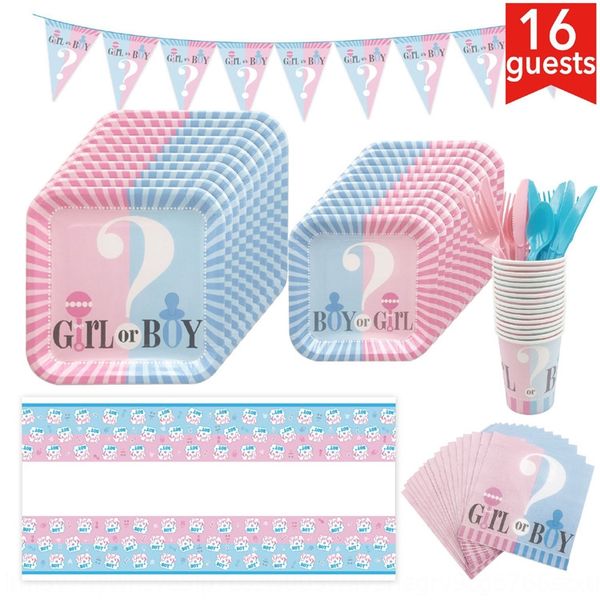 

square gender reveals party decoration set boy or girl square gender tableware balloon balloonreveals party tableware balloon decoration set