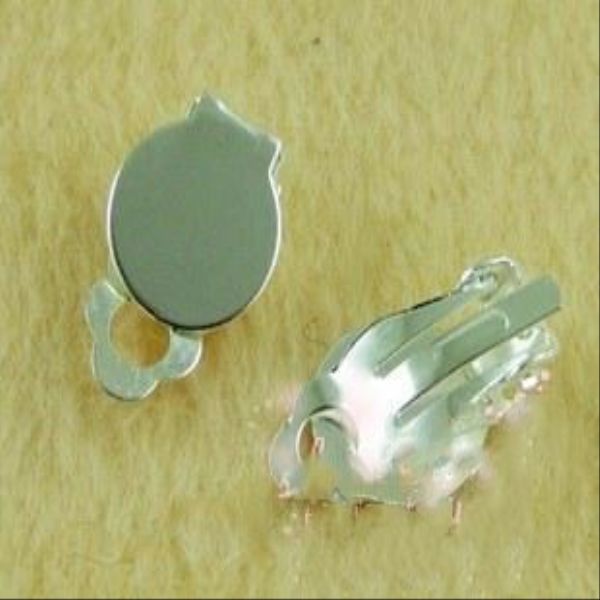 

accessories ear diy jewelry pad silver wafer making earring flat clip 50pc care 1cm plated whole2019 csvml
