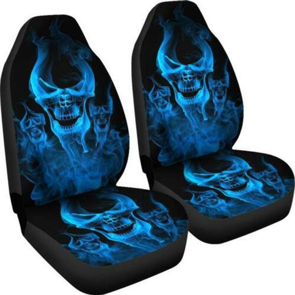 

selling summer car seat cover universal blue ox horn skeleton printed