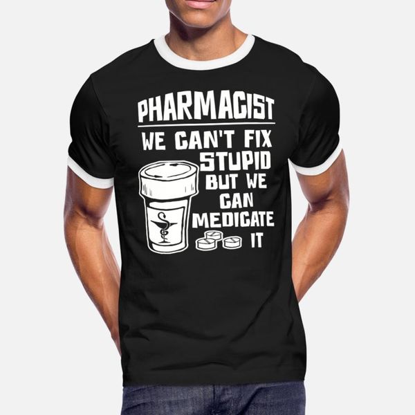 

medical symbol pharmacist we can t fix stupid t shirt men knitted short sleeve round neck male anti-wrinkle breathable spring autumn shirt