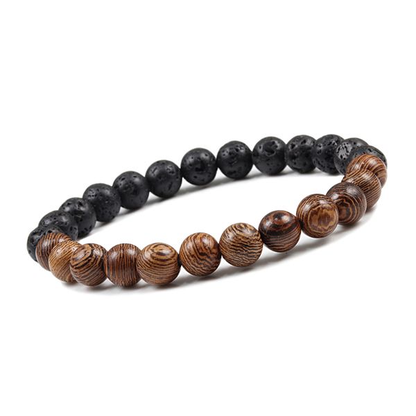 

8mm new natural wooden beads bracelets men black ethinc meditation white bracelet for women prayer jewelry yoga pulsera hombre