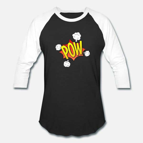 

comic pow t shirt men designer cotton o-neck clothes anti-wrinkle building summer normal shirt