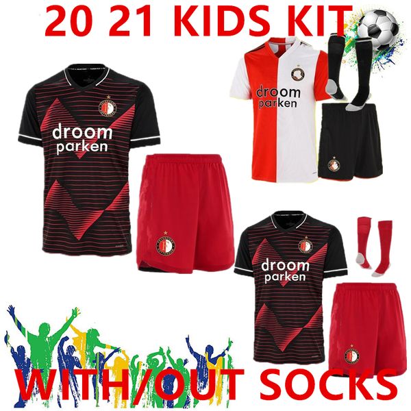 

дети комплект + носки фейеноорд 20 21 футбола джерси дома вдали черного 2020 2021 v.persie ларссон 19 berghuis 10 вилен 9 jorgensen джерси р, Black;yellow