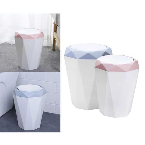 

2pcs home rubbish bin trash can 12l kitchen indoor bathroom living room bedroom