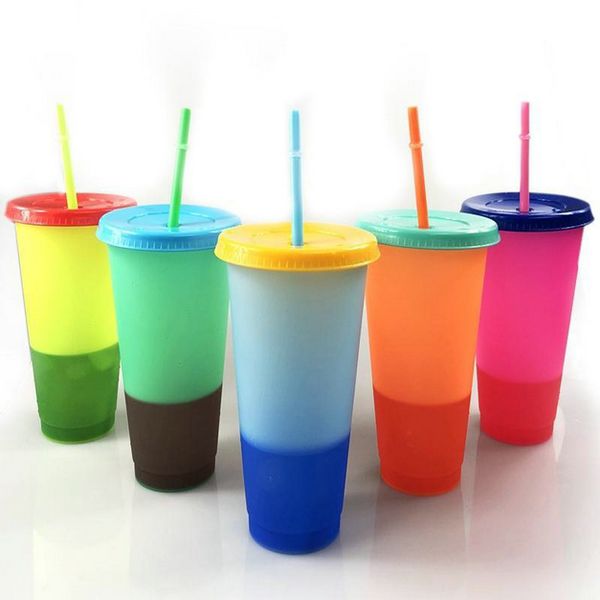 

colors color lid tumblers drinks magic cold and straw cup candy drinking changing with plastic cup 24oz reusable vfpjn garden2010