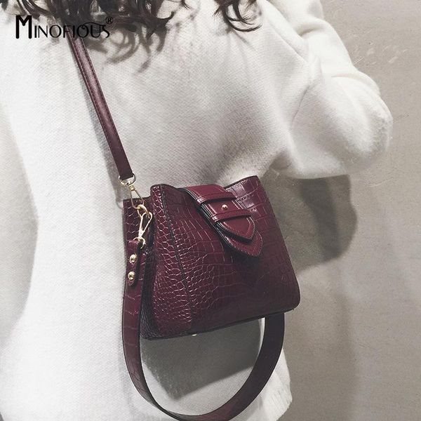 

мини кожа pu stone pattern crossbody сумки для женщин bucket bag 2020 малый плеча сумку женщина сумки и кошельки