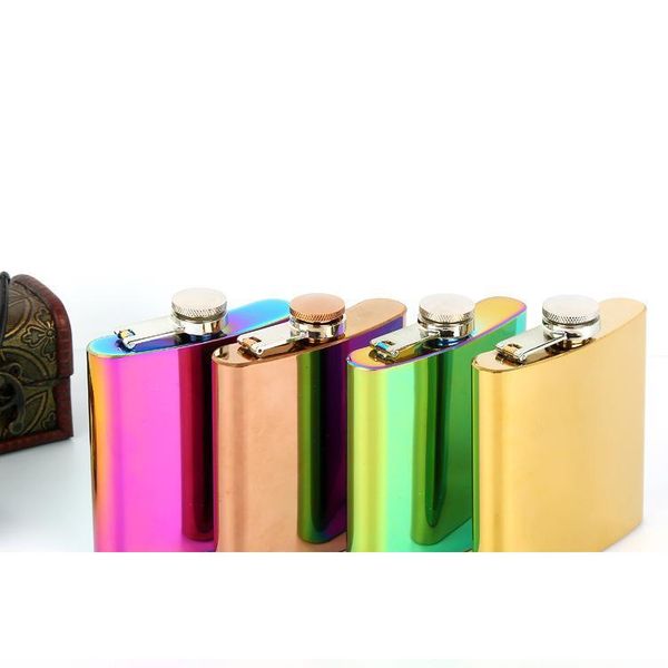 

2017 christmas stainless steel hip flasks portable 6oz 4 colors wine cup pocket hip flask outdoor wine glasses hip flask