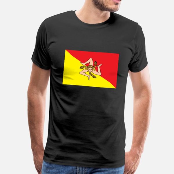 

flag of sicily sicilian flag t shirt men custom tee shirt euro size s-3xl basic solid fit fashion spring cool shirt