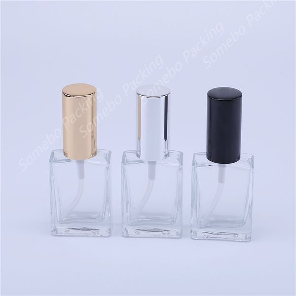 

storage bottles & jars 100pcs 30ml transparent square glass perfume spray bottle with pump for cosmetic packing mist