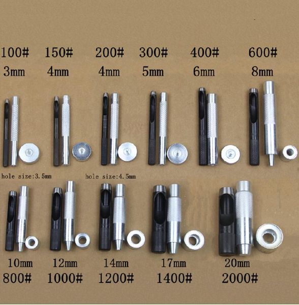 

3ps handmade metal eyelets tool 3-20mm eyelets press tool grommet eyelet setting,carbon steel punch, Black
