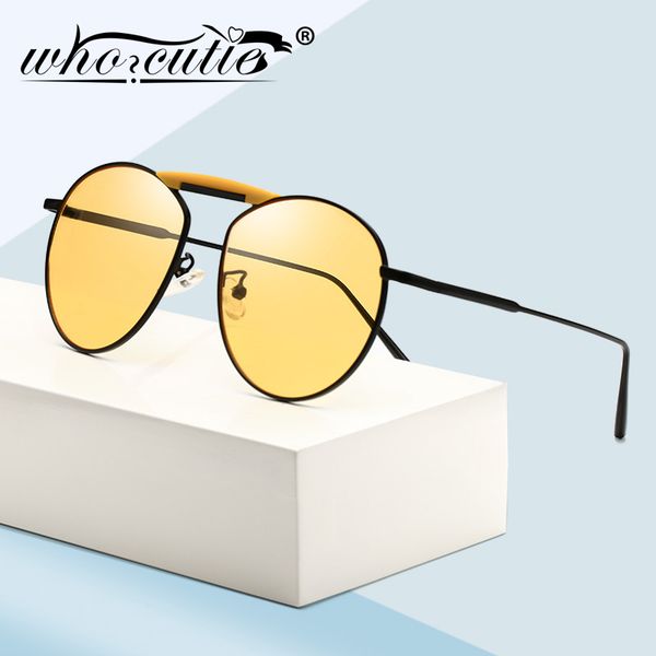 

korea fashion trendy pilot sunglasses for women men 2020 brand design retro vintage yellow blue lens 90s sun glasses shades s125, White;black