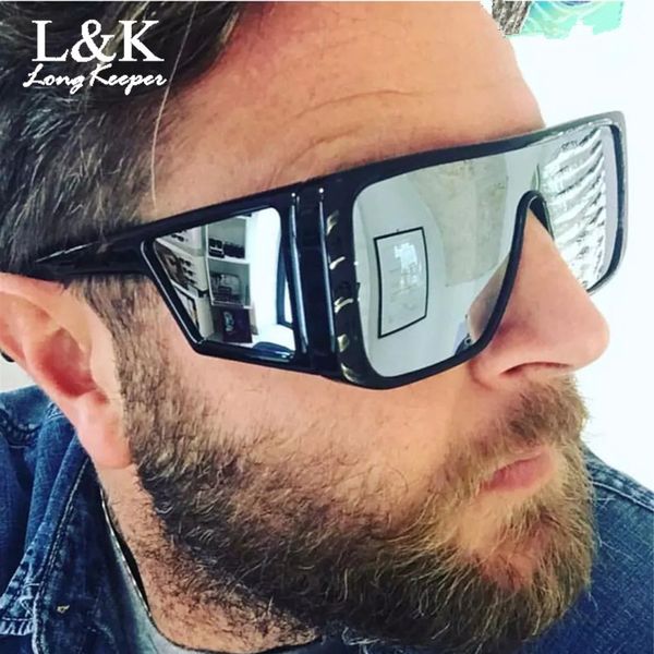 

windproof sunglasses women men reflective oversized mirror retro vintage sun glasses big eyewear outdoor sports punk goggles, White;black